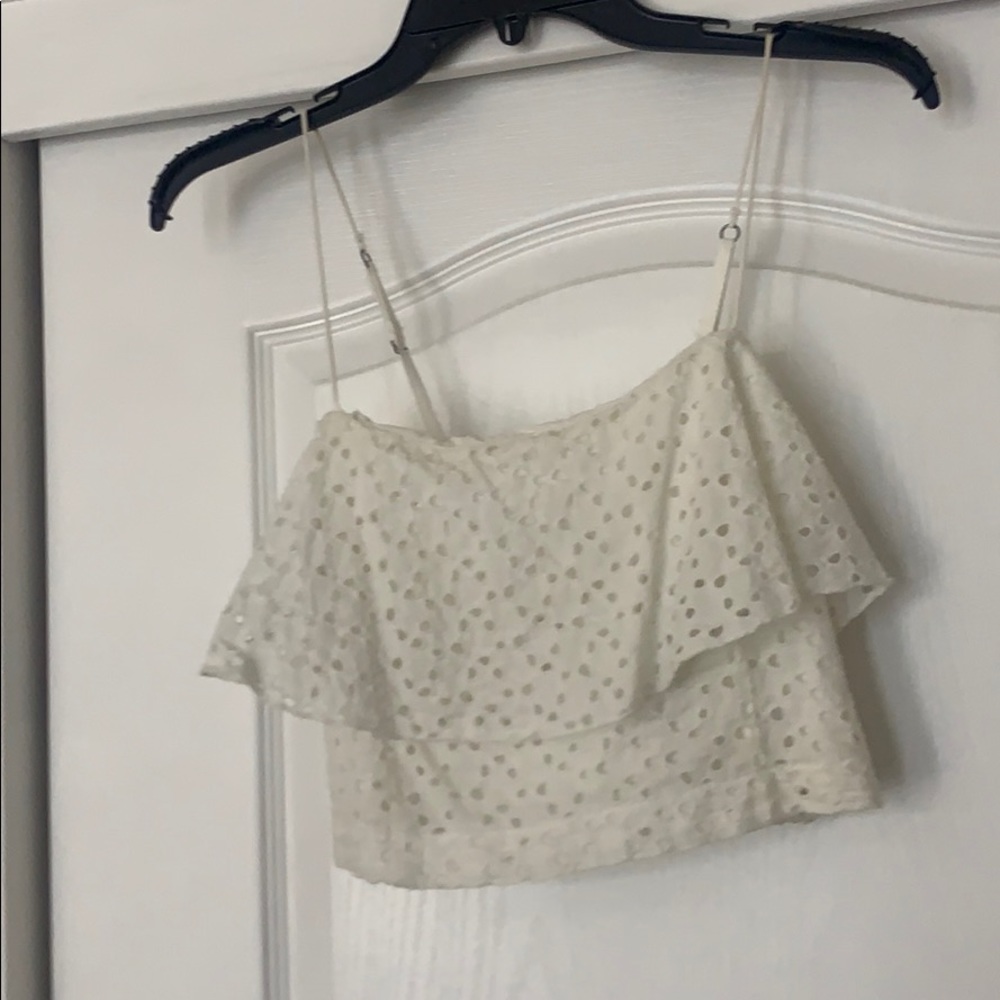 Hollister white crop top
